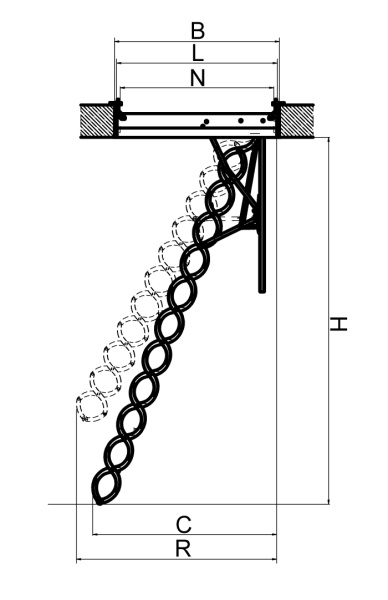 Лестница ножничная термоизоляционная Fakro LSТ