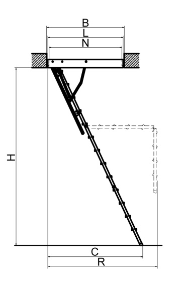 Лестница складная металлическая Fakro LMS